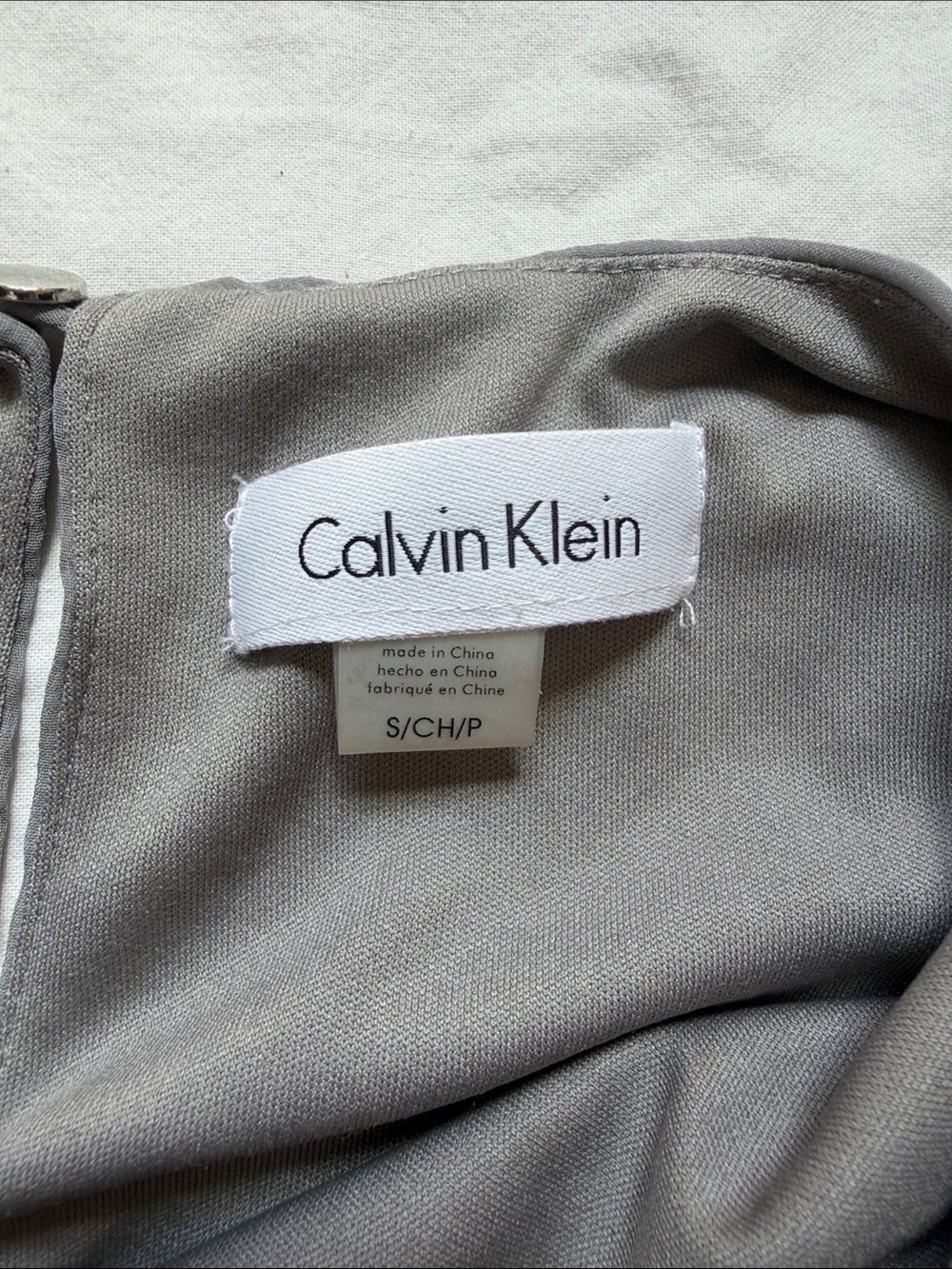 Calvin Klein Sleeveless Pleated Shell - Gray - Picture 2 of 3